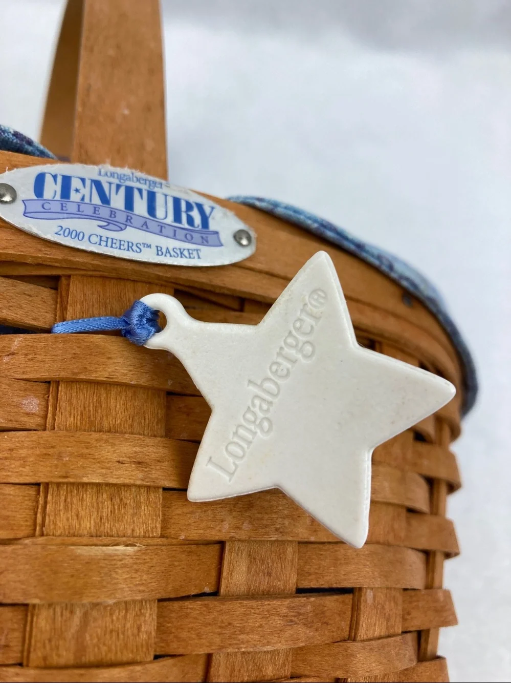 VTG Longaberger Century Celebration 2000 Cheers Basket with Lid 8”